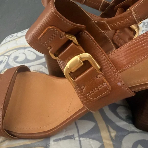 NWOT Franco Sarto Nordstrom Omyrah Tan Faux Leather Heels Sandals, 11 M - Picture 5 of 11